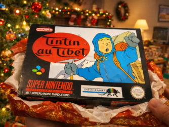 Souvenir de Noël - Tintin au Tibet (généré par IA)