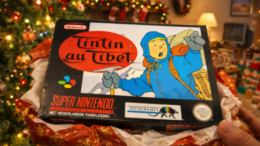 Souvenir de Noël - Tintin au Tibet (généré par IA)