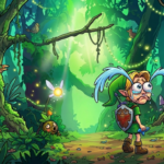 Illustration d'un Link en pleurs façon dessin animé dans la forêt Kokiri, symbolisant la déception face au remake d'Ocarina of Time sur Switch 2.